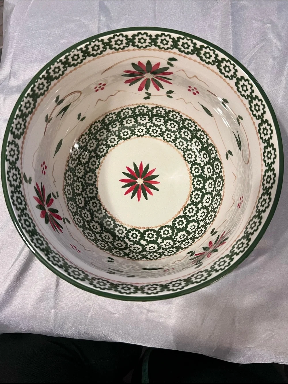 Temp-tations Old World Green 4.5 QT Large Serving Mixing Bowl 10”